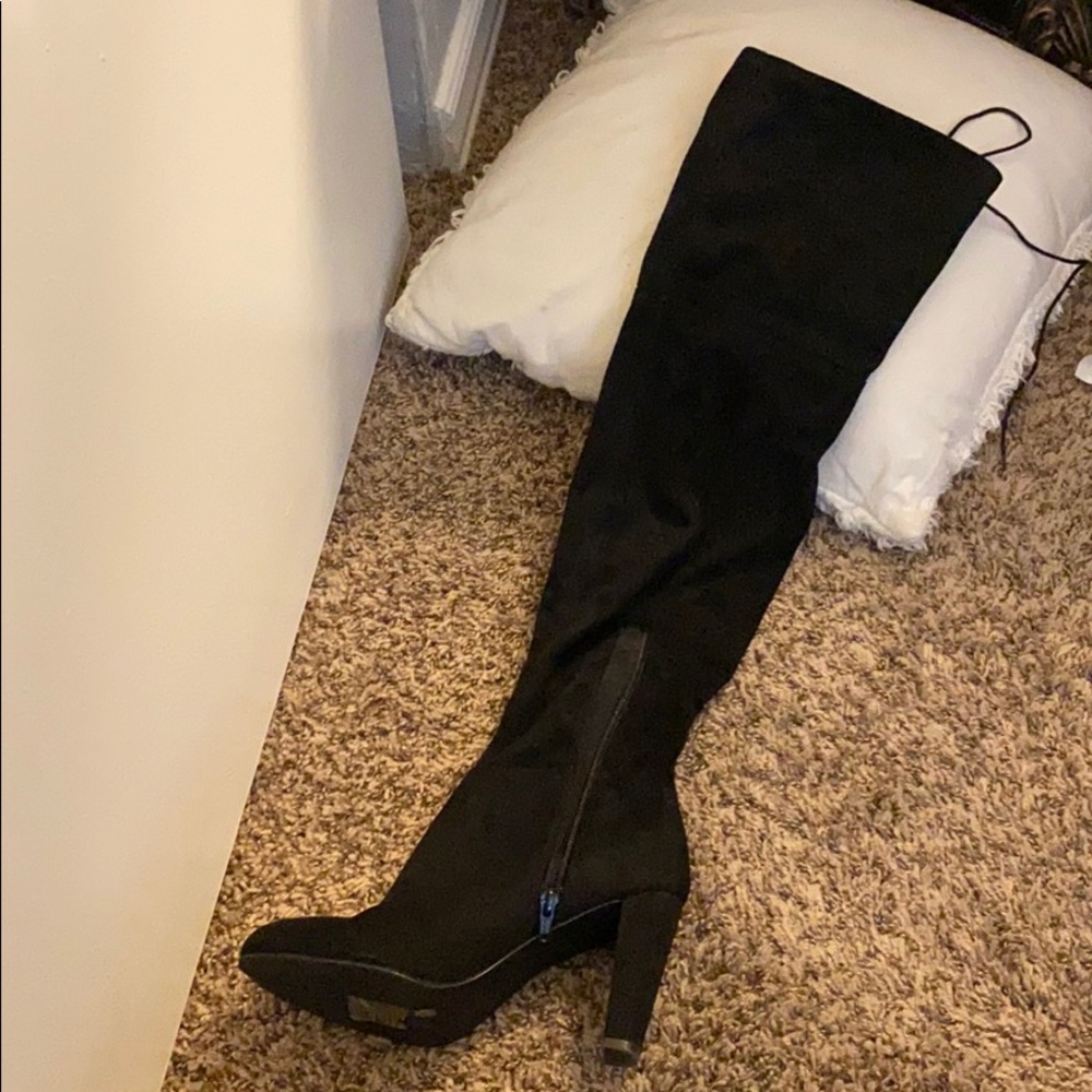 Black Knee High Boots